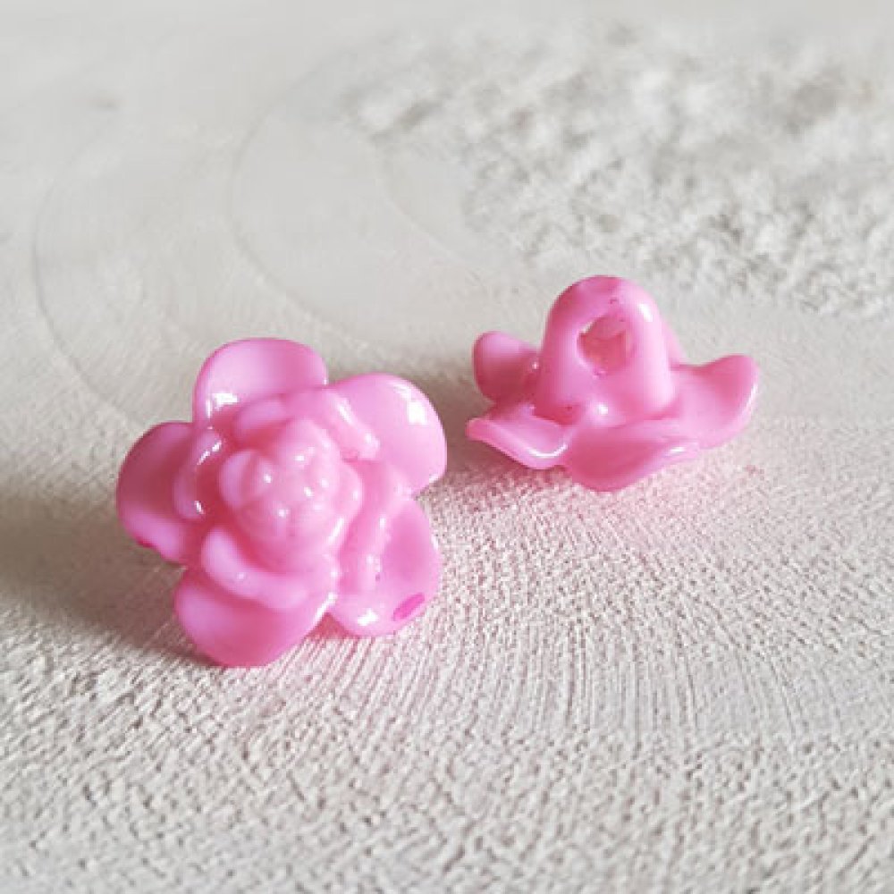 Fantasiknappar för barn och spädbarn Blomsmönster N°03-06 Rosa