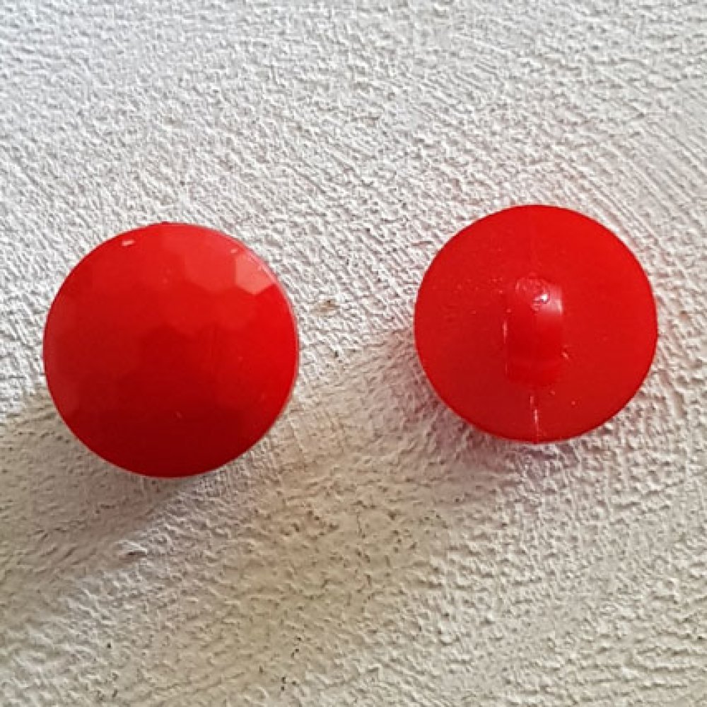 Fantasiknappar för barn och spädbarn Platt facetterat mönster nr 05-05 Röd