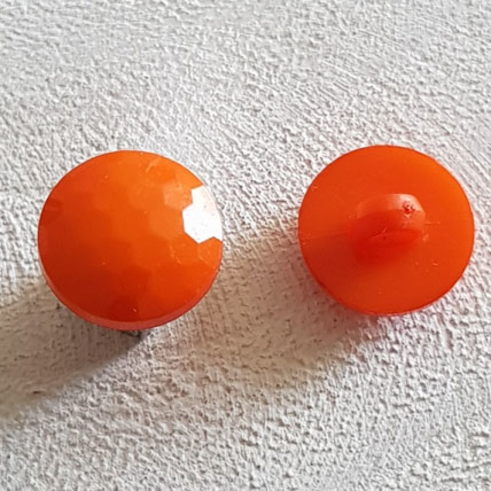 Fantasiknappar för barn och spädbarn Platt facetterat mönster nr 05-07 Orange