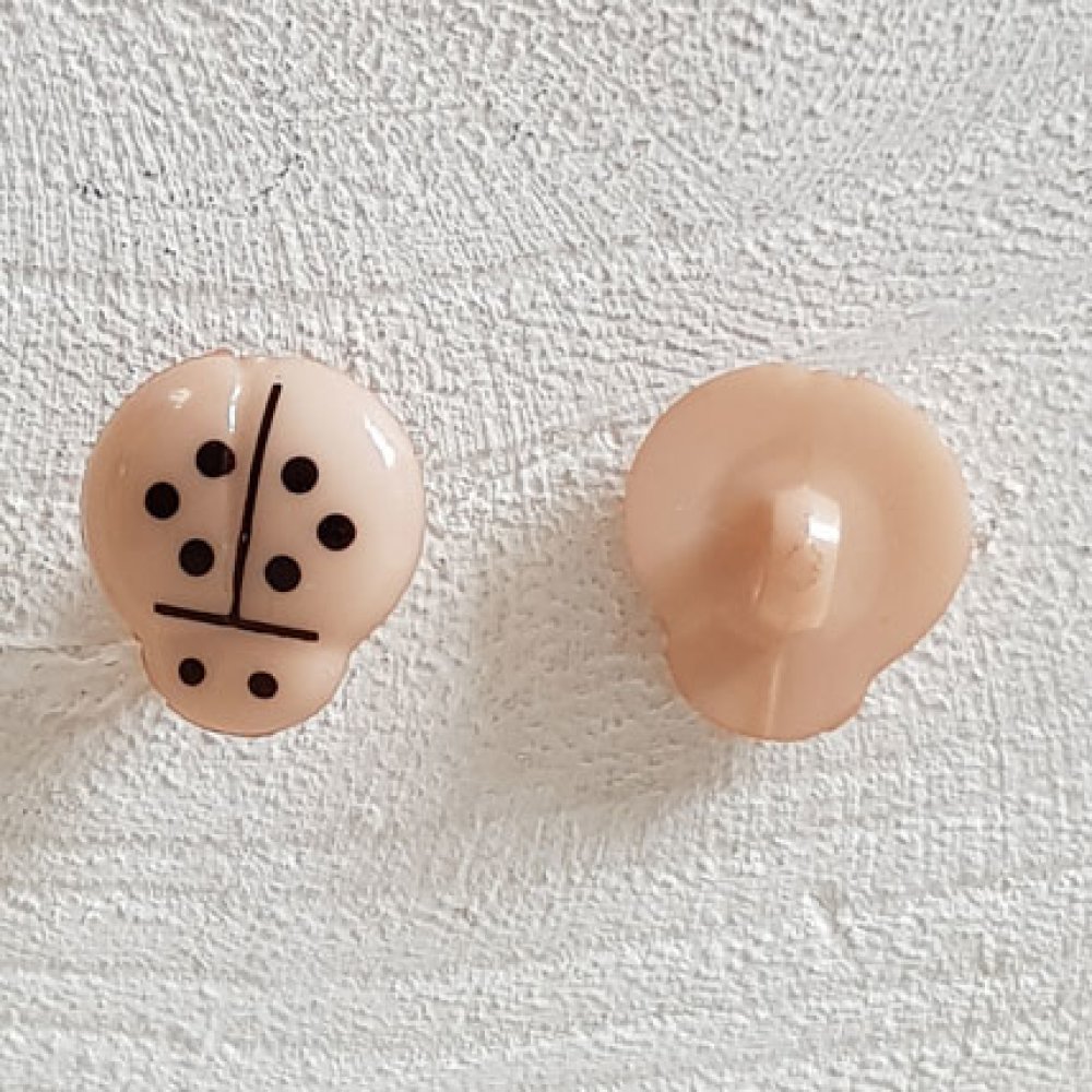 Fancy knappar, barn, bebisar Ladybird mönster N°01-02 Beige