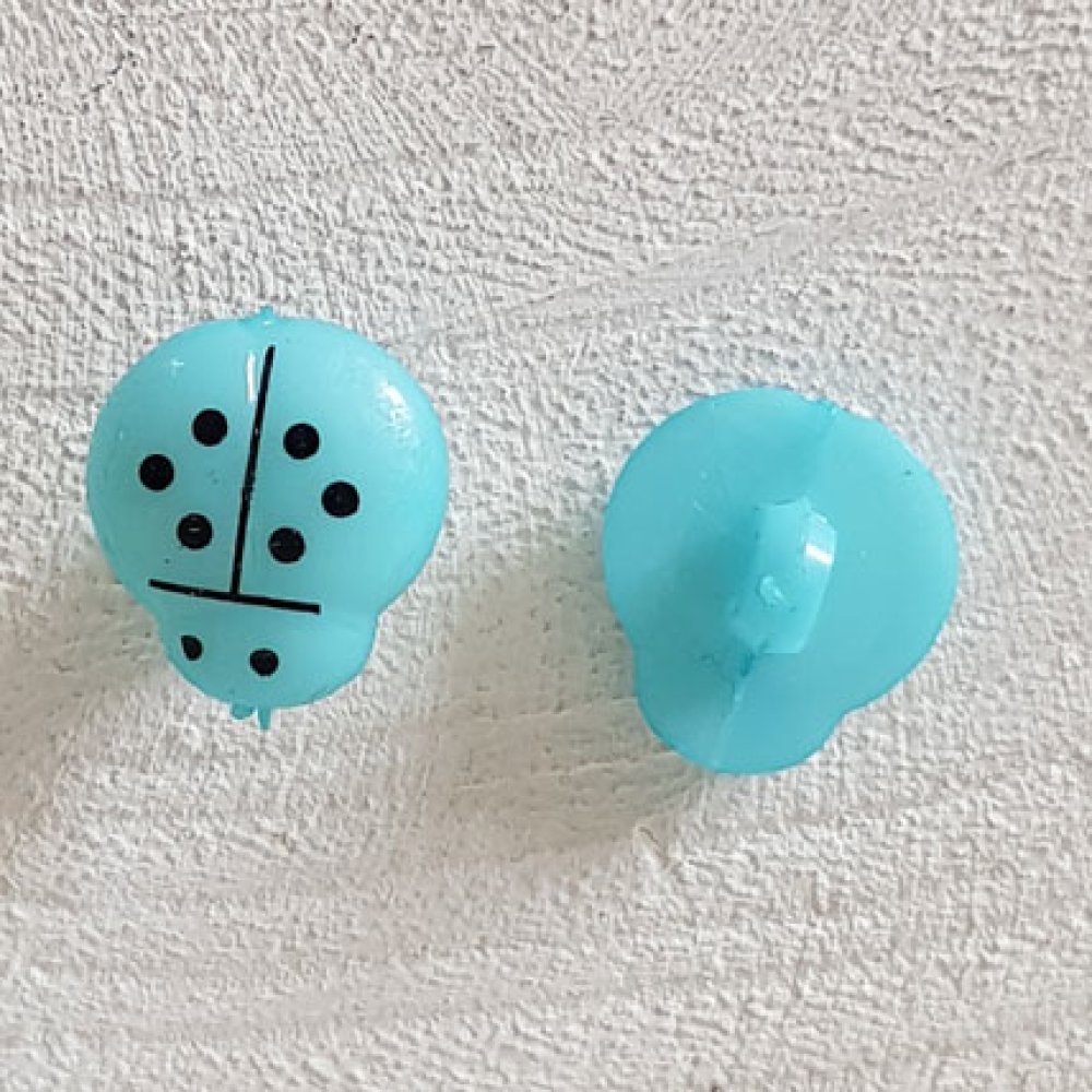 Knapp fantasi, barn, bebisar Ladybird mönster N°01-06 Ljusblå