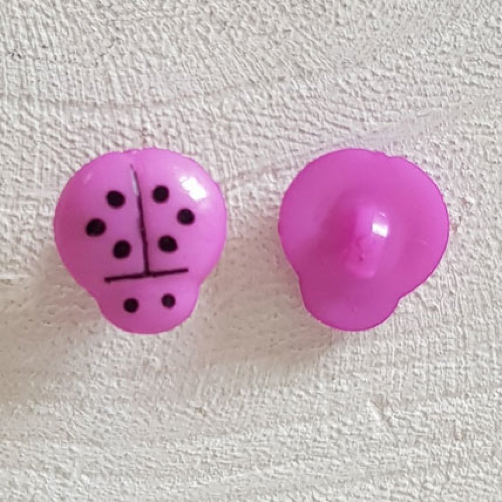 Fancy knappar, barn, bebisar Ladybird mönster N°01-11 Lila