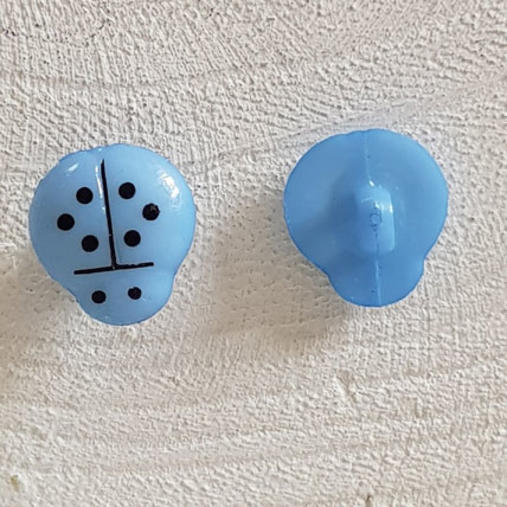 Fancy knappar, barn, bebisar Ladybird mönster N°01-12 Sky blue