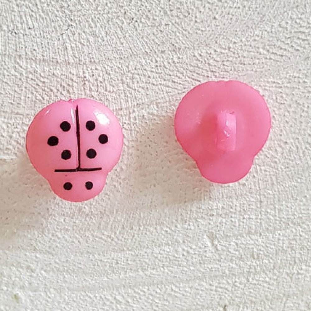 Fancy knappar, barn, bebisar Ladybird mönster N°01-13 Rosa
