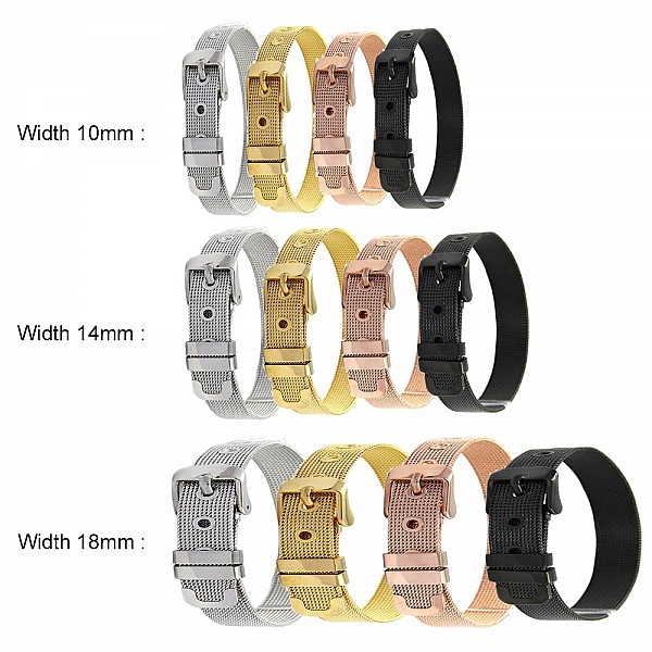 Rostfritt st&aring;l armband 10 mm svart