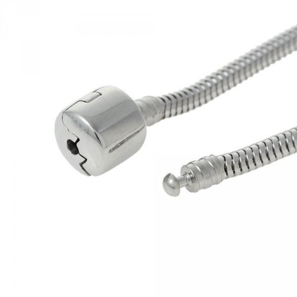 Bracelet Acier Inoxydable N&deg;04 Argent Fermoir Clip 19 cm