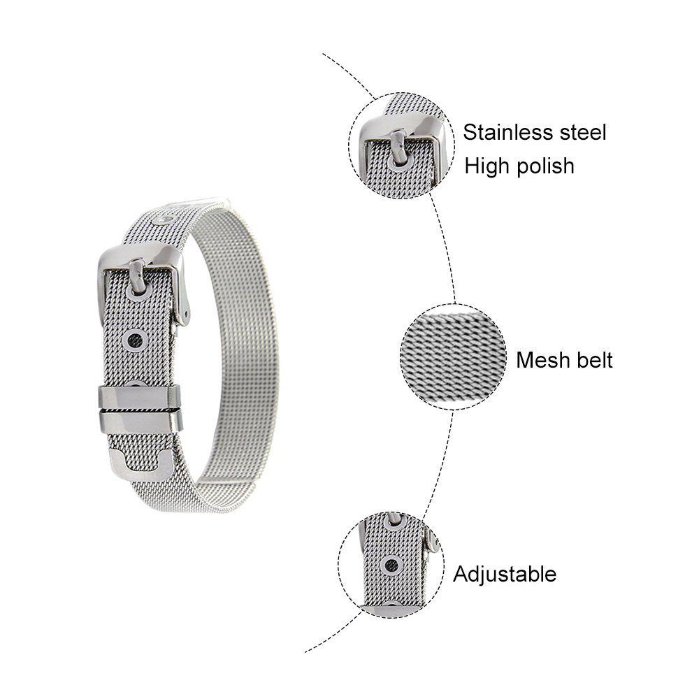 Rostfritt stål armband 10 mm guld