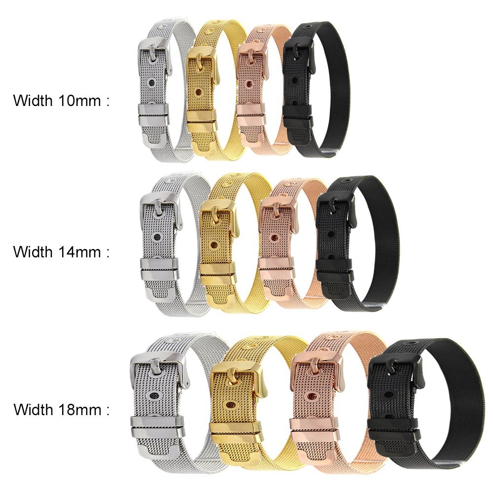 Rostfritt stål armband 10 mm guld