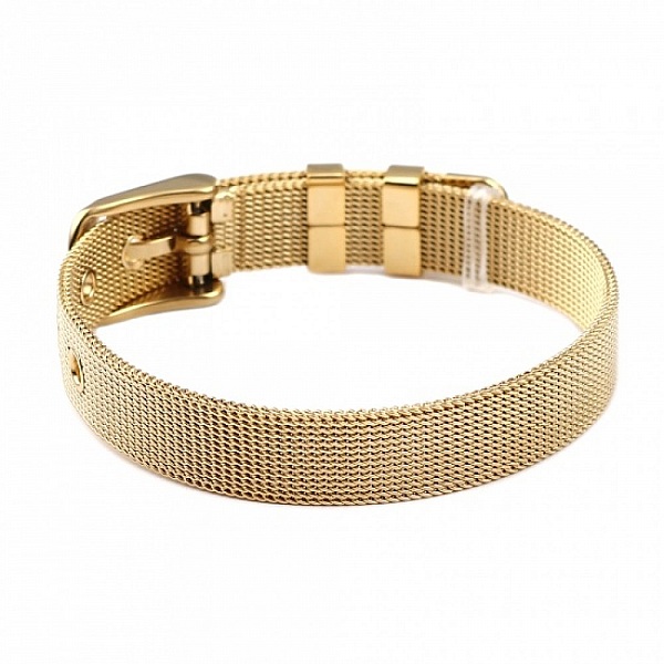 Rostfritt st&aring;l armband 10 mm guld