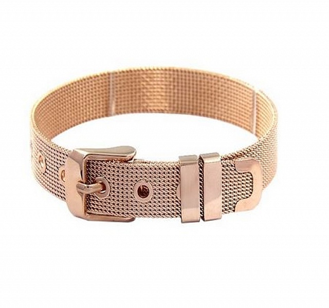 Rostfritt st&aring;l armband 10 mm rosa guld