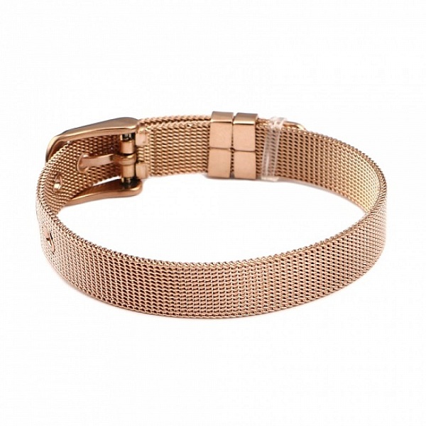 Rostfritt st&aring;l armband 10 mm rosa guld