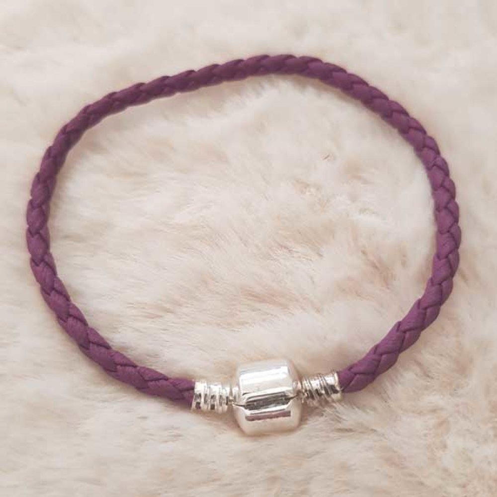 Europeiskt flätad clipsarmband Plain 01 FRÅN 15 TILL 23 CM Lila