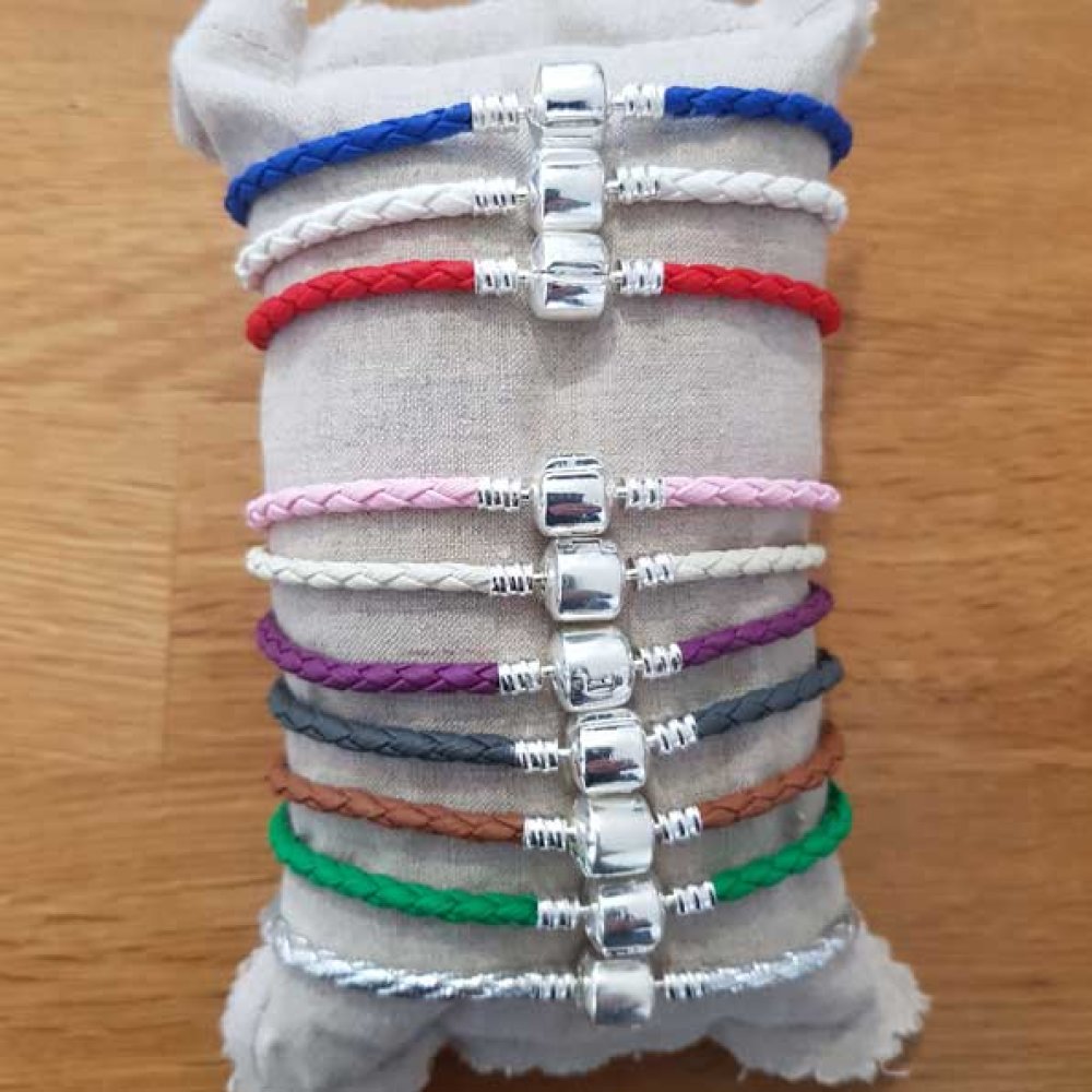 Europeiskt klipparmband vanligt 01 från 15 till 23 cm silver