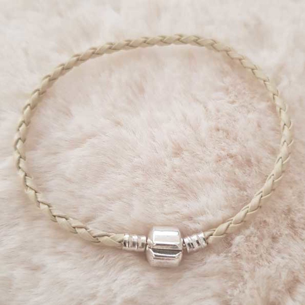 Europeiskt flätat klipparmband vanligt 02 FRÅN 15 TILL 23 CM Mörk elfenben