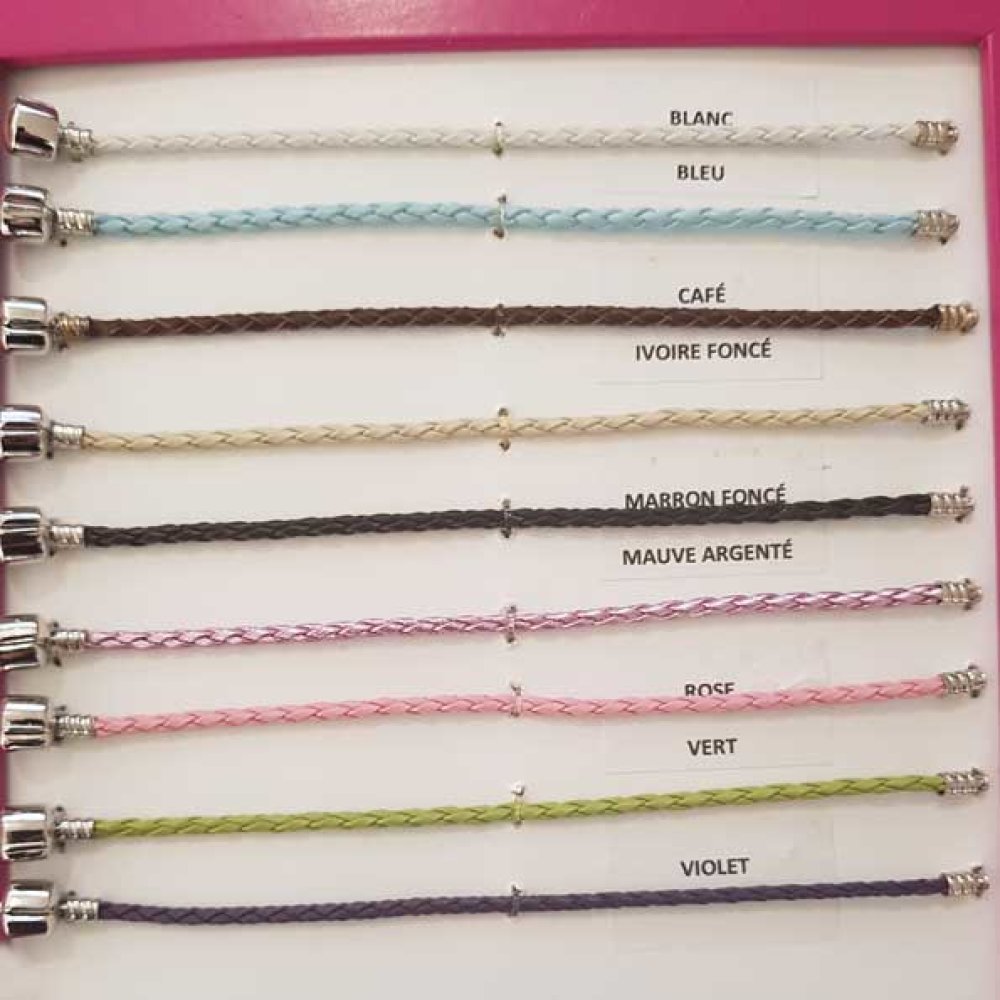 Europeiskt flätat klipparmband vanligt 02 FRÅN 15 TILL 23 CM lila silver
