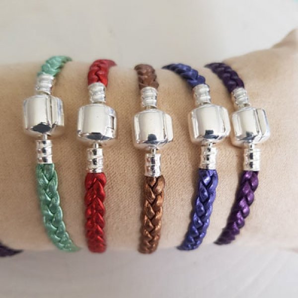 Europeiskt fl&auml;tat klipparmband vanligt 03 FR&Aring;N 15 TILL 23 CM Plum