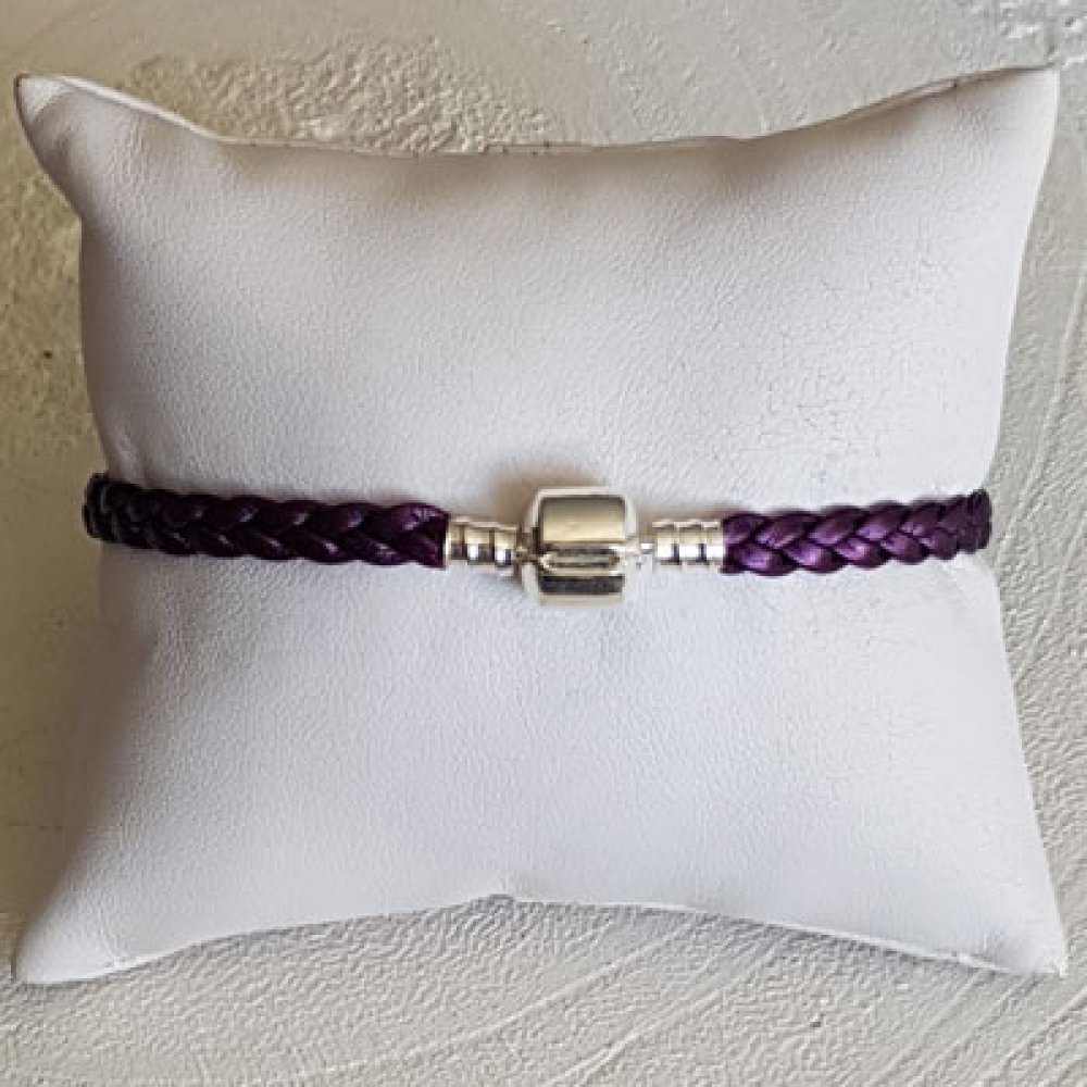 Europeiskt flätat klipparmband vanligt 03 FRÅN 15 TILL 23 CM Plum
