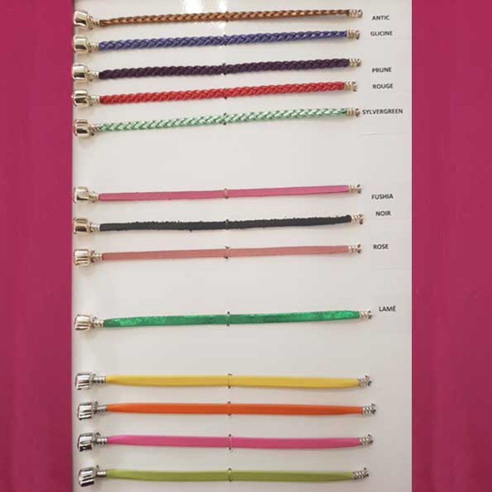 Europeiskt flätad clipsarmband 03 FRÅN 15 TILL 23 CM Röd