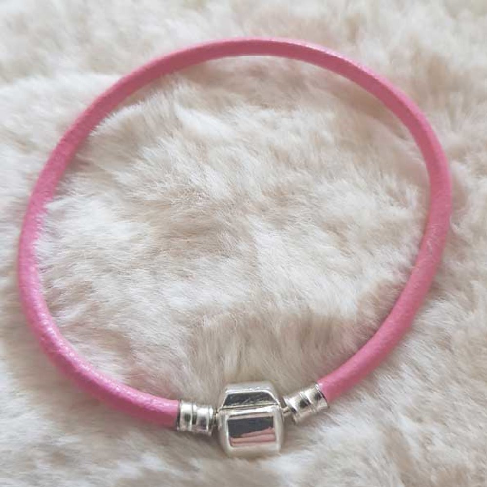 Europeiskt klipparmband Plain 01 FRÅN 15 TILL 23 CM Rosa