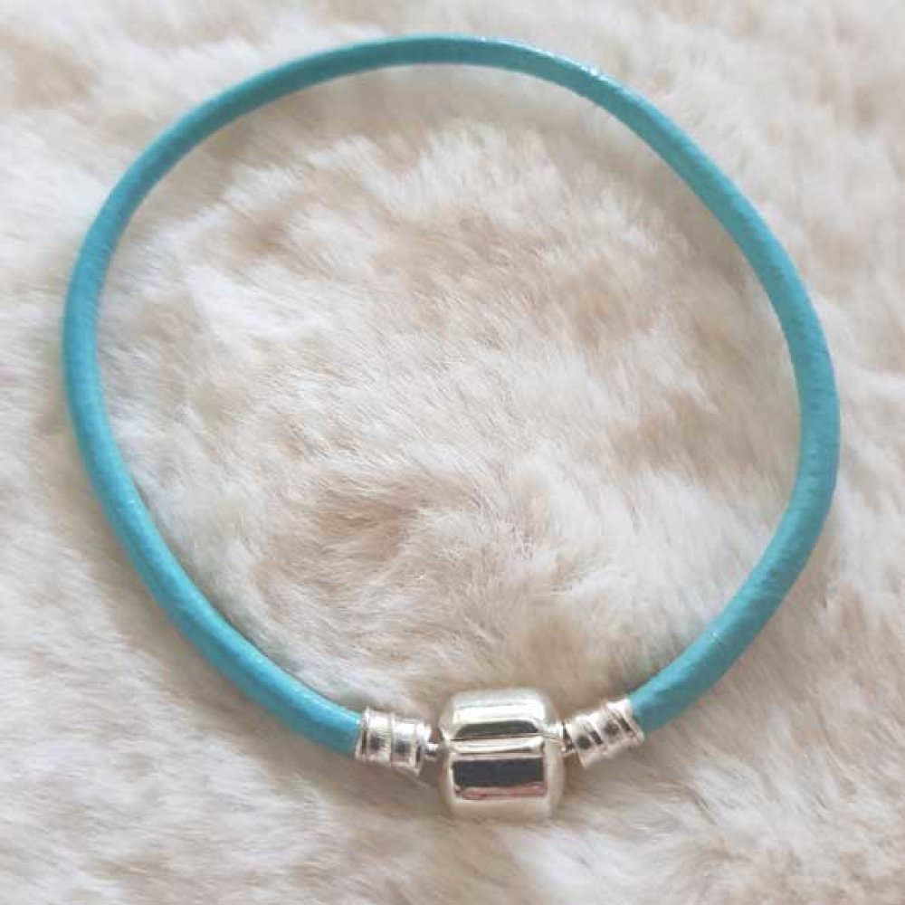 Europeiskt klipp armband Plain 01 FRÅN 15 TILL 23 CM Turkos