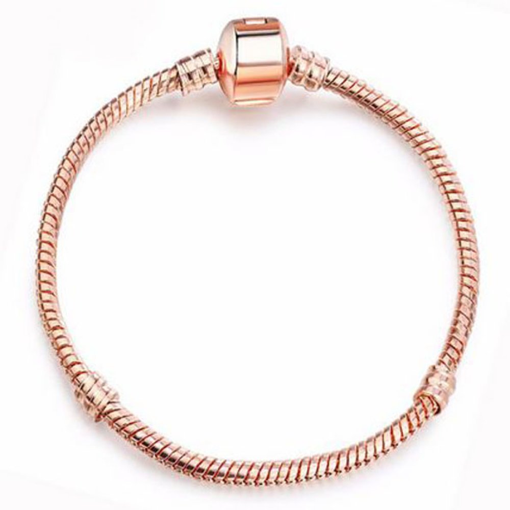 European Clip Armband 17cm Smooth Gold Clasp