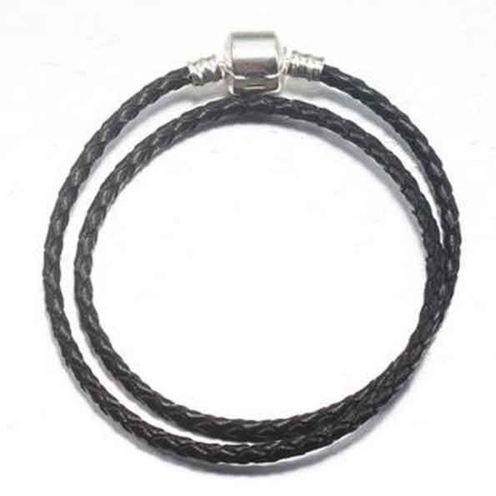 Europeiskt 2-svängigt flätad armband Clip Uni 01 20cm Svart