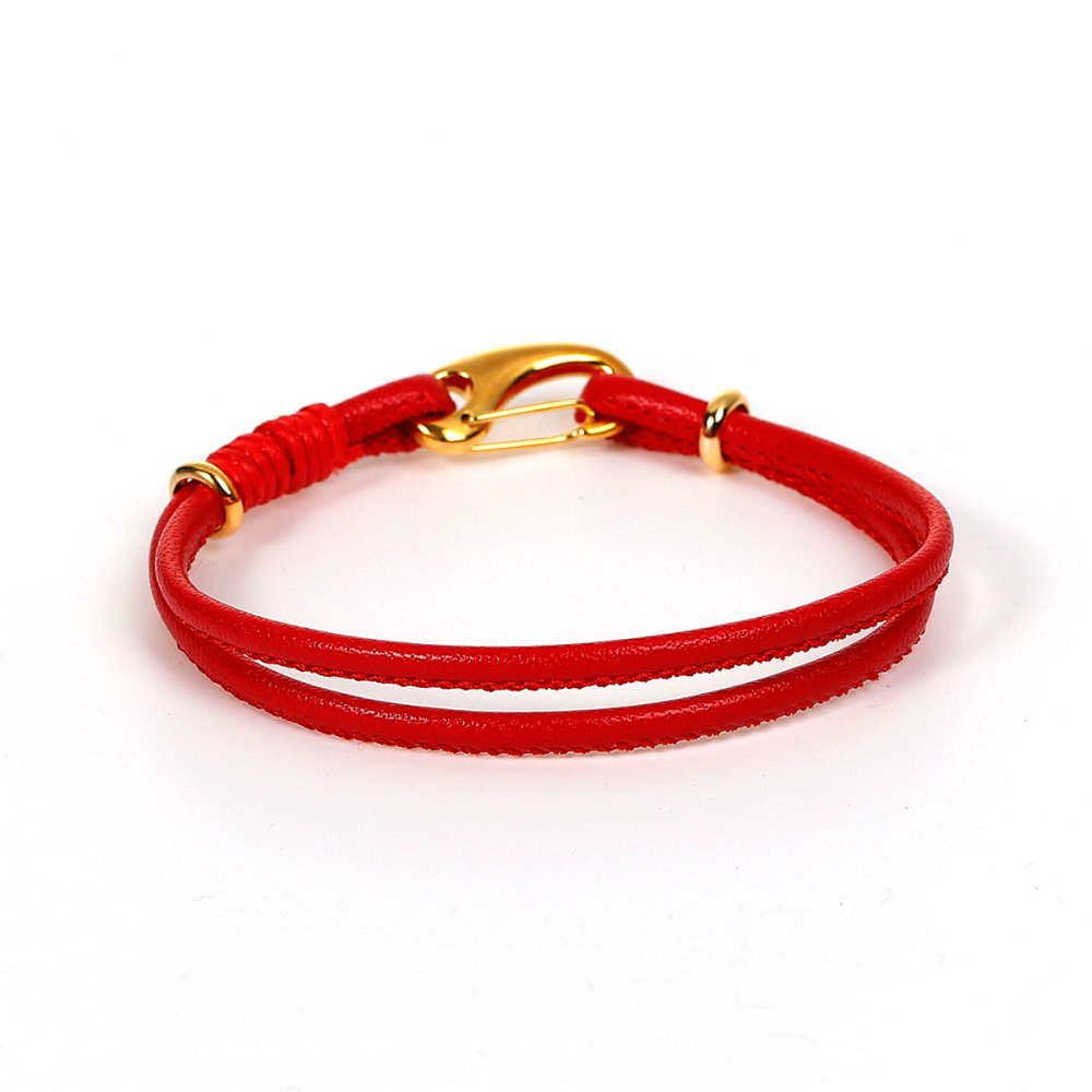 Dubbel Uni European Armband Röd