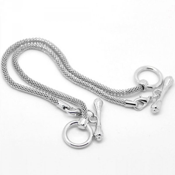 Europeiska Toggle armband 19cm Silver