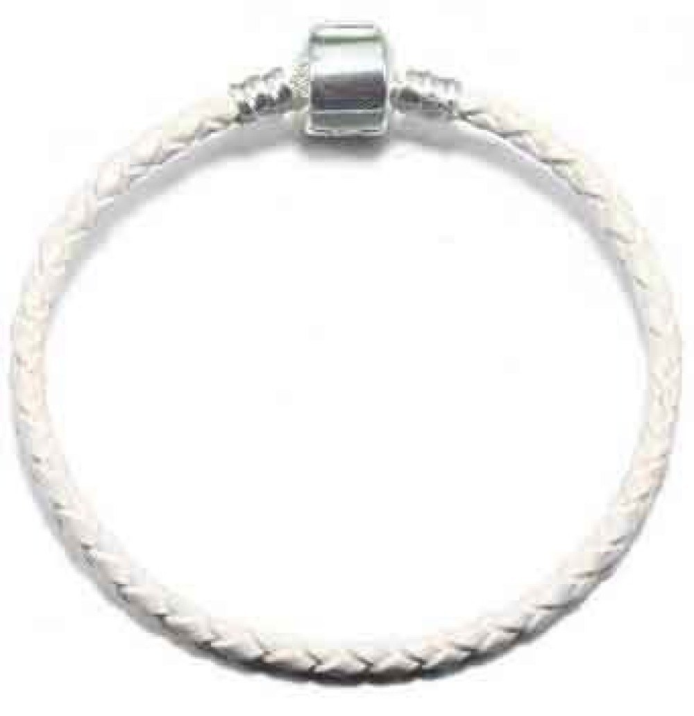 Europeiskt flätad armband Clip Uni 02 FRÅN 15 TILL 23 CM Vit
