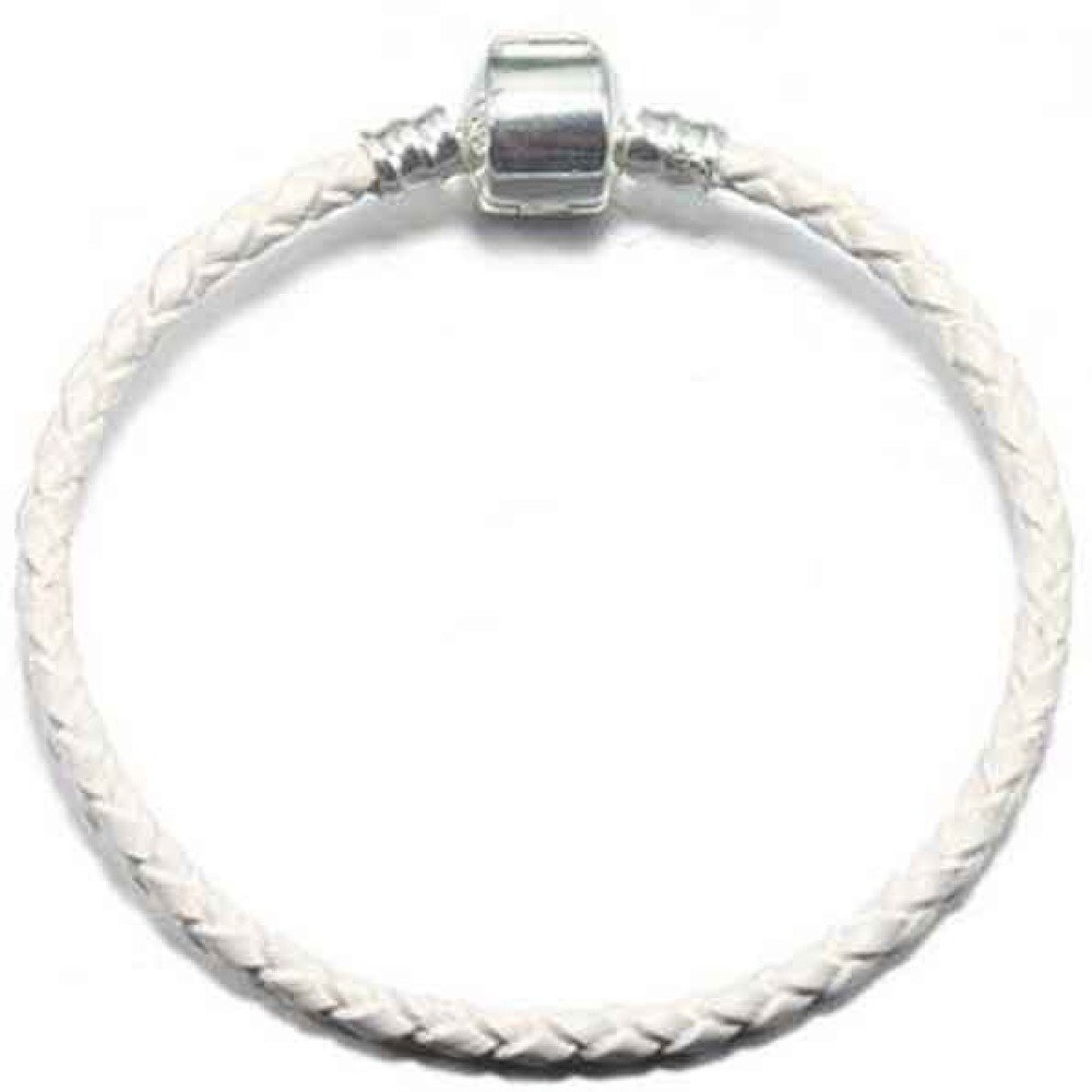 Europeiskt flätad armband Clip Uni 02 FRÅN 15 TILL 23 CM Vit