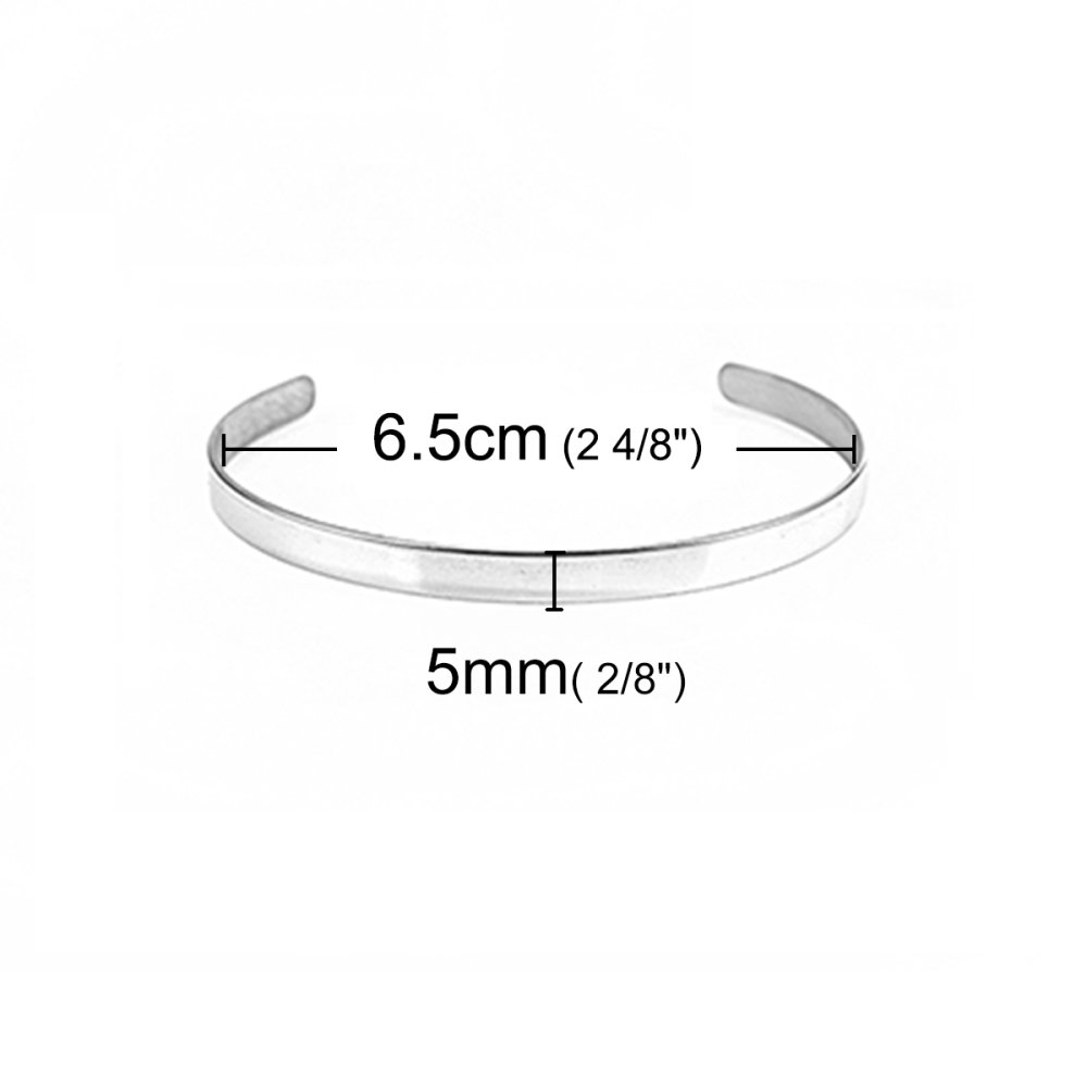 Rostfritt stål 5 mm manschettarmband N°01