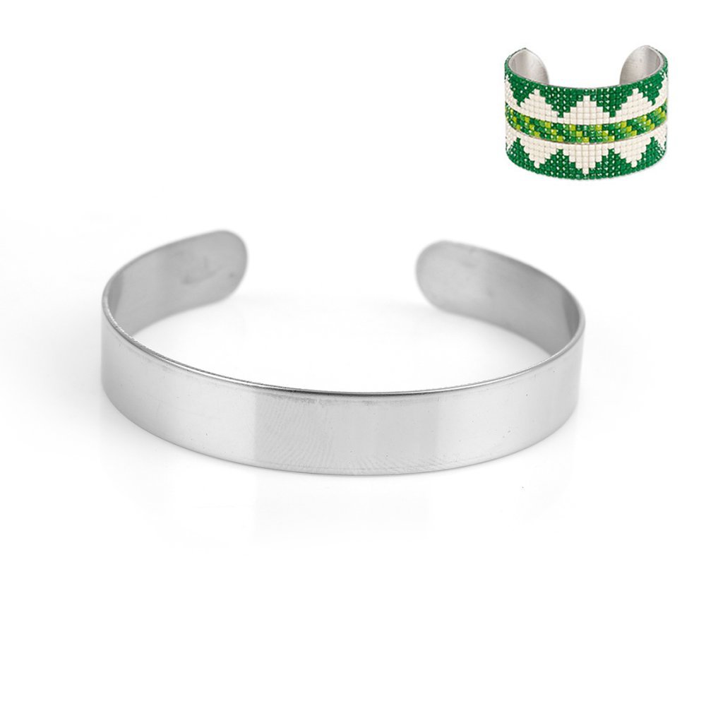 Rostfritt stål 10 mm manschettarmband N°02