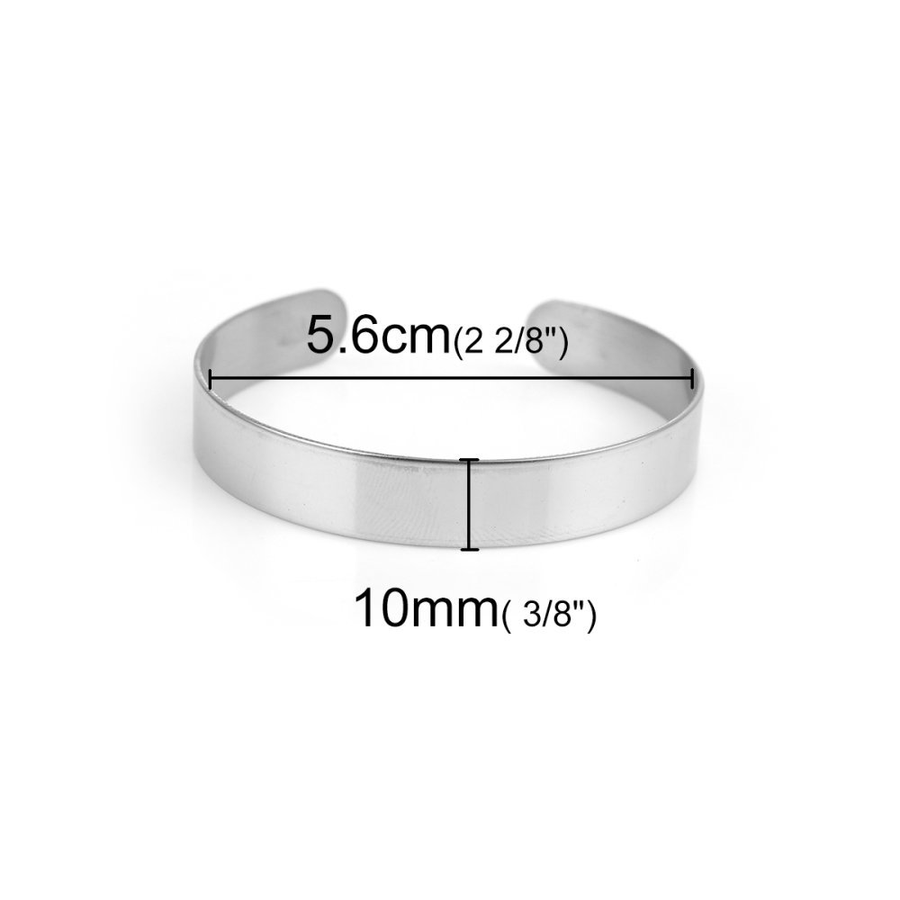 Rostfritt stål 10 mm manschettarmband N°02