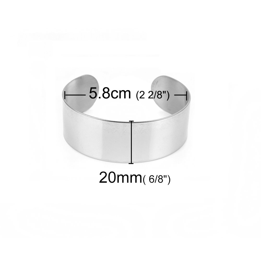 20 mm rostfritt stål manschettarmband N°03