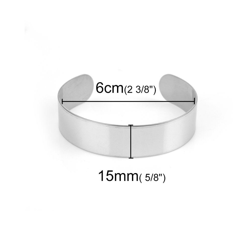 15 mm rostfritt stål manschettarmband N°04