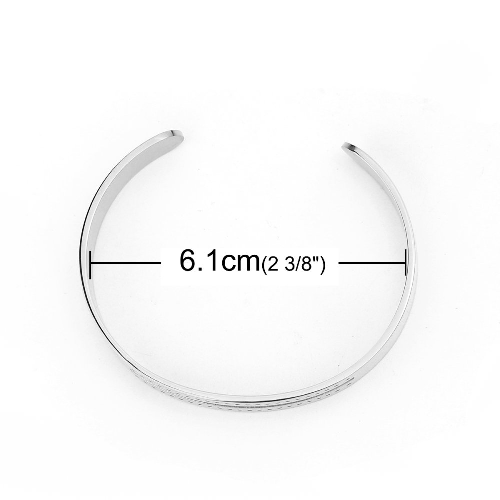 Rostfritt stål 10 mm halvöppet armband N°07