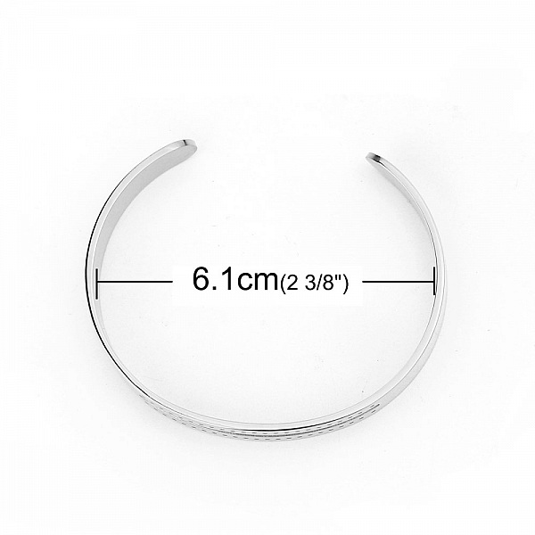 Rostfritt st&aring;l 10 mm halv&ouml;ppet armband N&deg;07