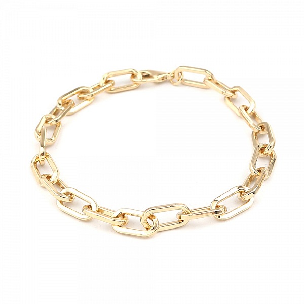 Bracelet maille ovale plaqu&eacute; or 16K 22.5 cm N&deg;01