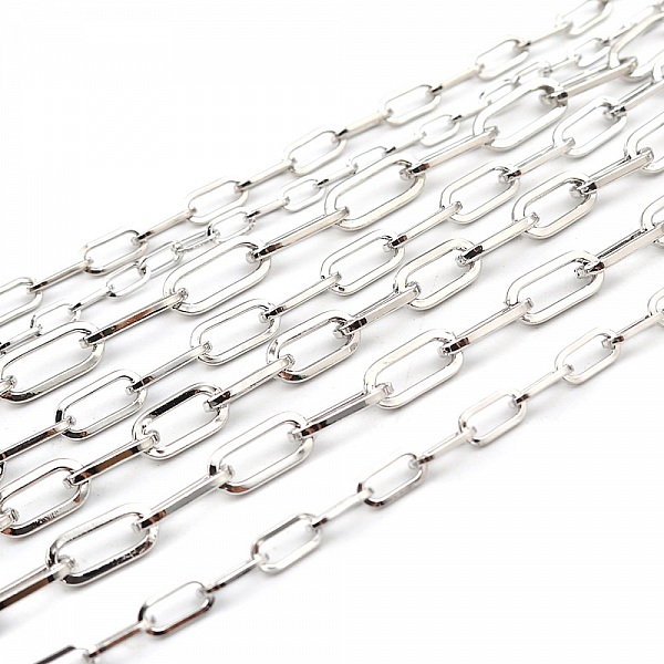 Bracelet maille ovale plaqu&eacute; platine 22 cm N&deg;02