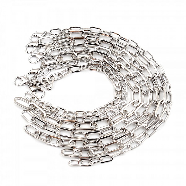 Bracelet maille ovale plaqu&eacute; platine 22 cm N&deg;02