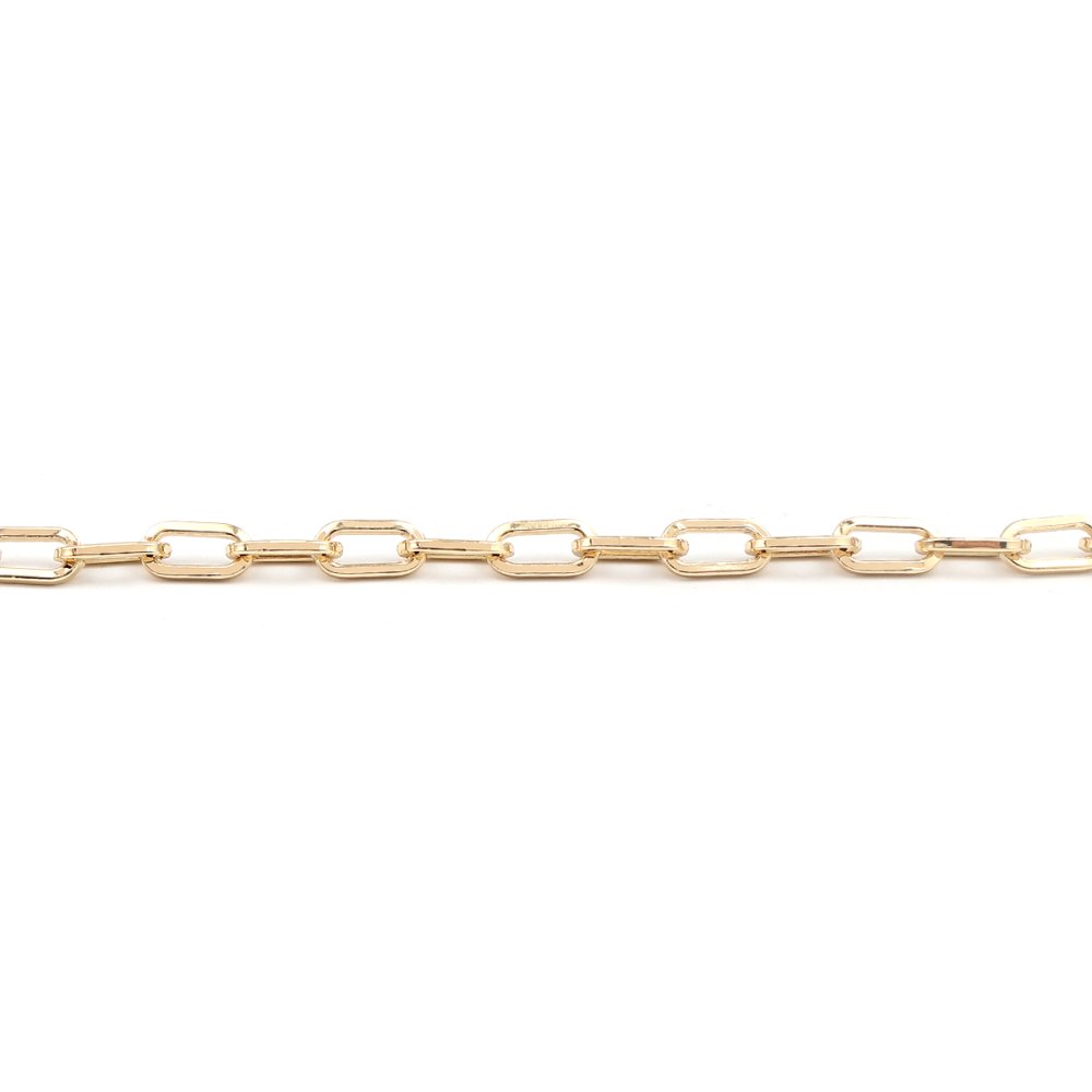 Ovalt nätarmband 16K guldpläterat 22 cm N°03