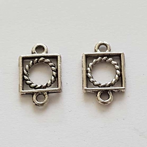 Breloque Barre 2 anneaux N&deg;08 Argent