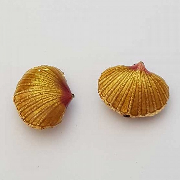 Breloque Coquille Saint Jacques Jaune Dor&eacute;