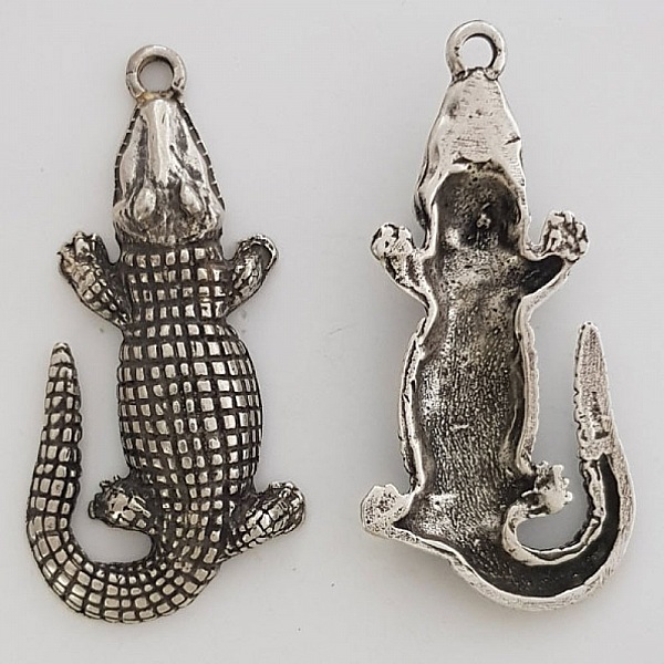 Crocodile Charm N&deg;01 ZAMAK (silverpl&auml;terad)