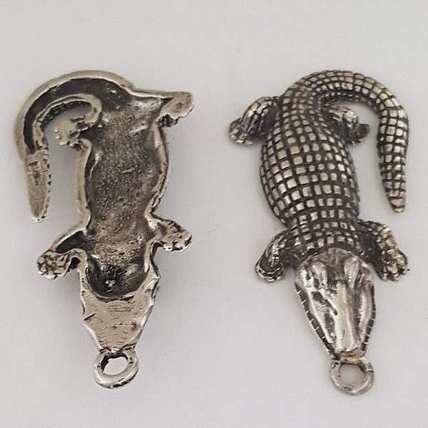Crocodile Charm N&deg;01 ZAMAK (silverpl&auml;terad)