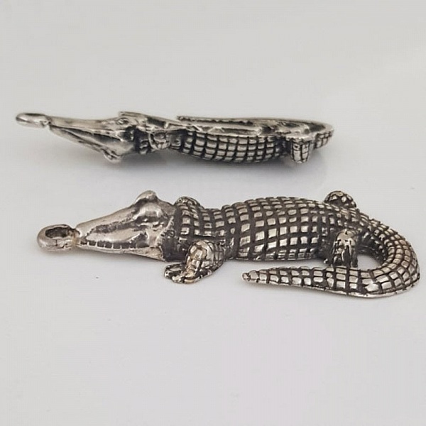 Crocodile Charm N&deg;01 ZAMAK (silverpl&auml;terad)