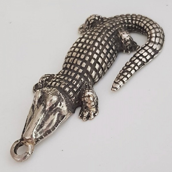 Crocodile Charm N&deg;01 ZAMAK (silverpl&auml;terad)