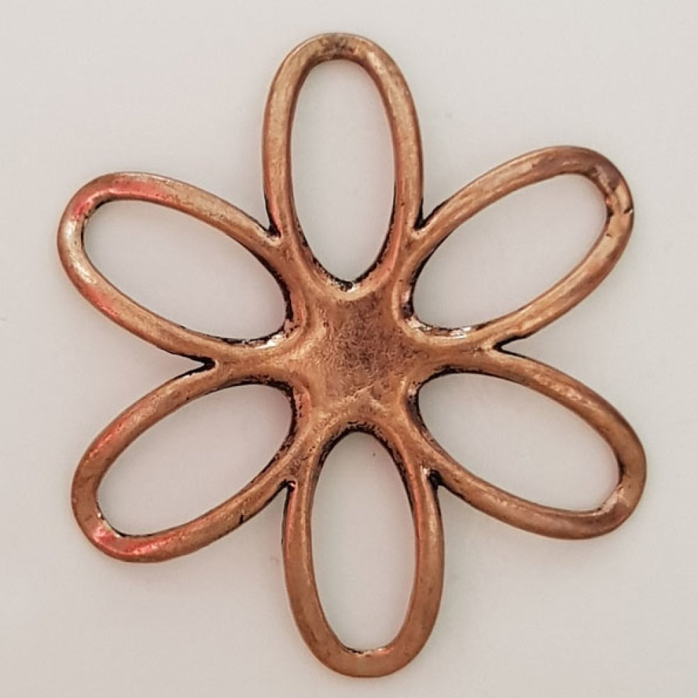 Flower Charm Metal N°003 koppar