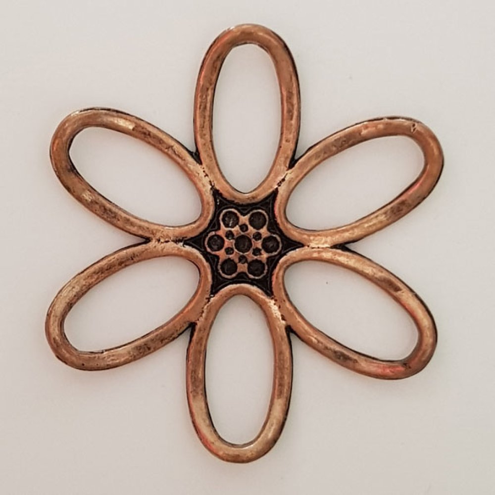 Flower Charm Metal N°003 koppar