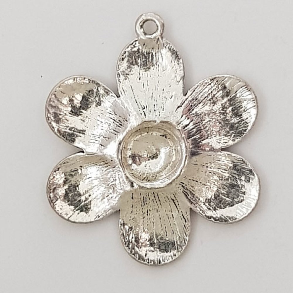 Charm blomma metall N°007 silver